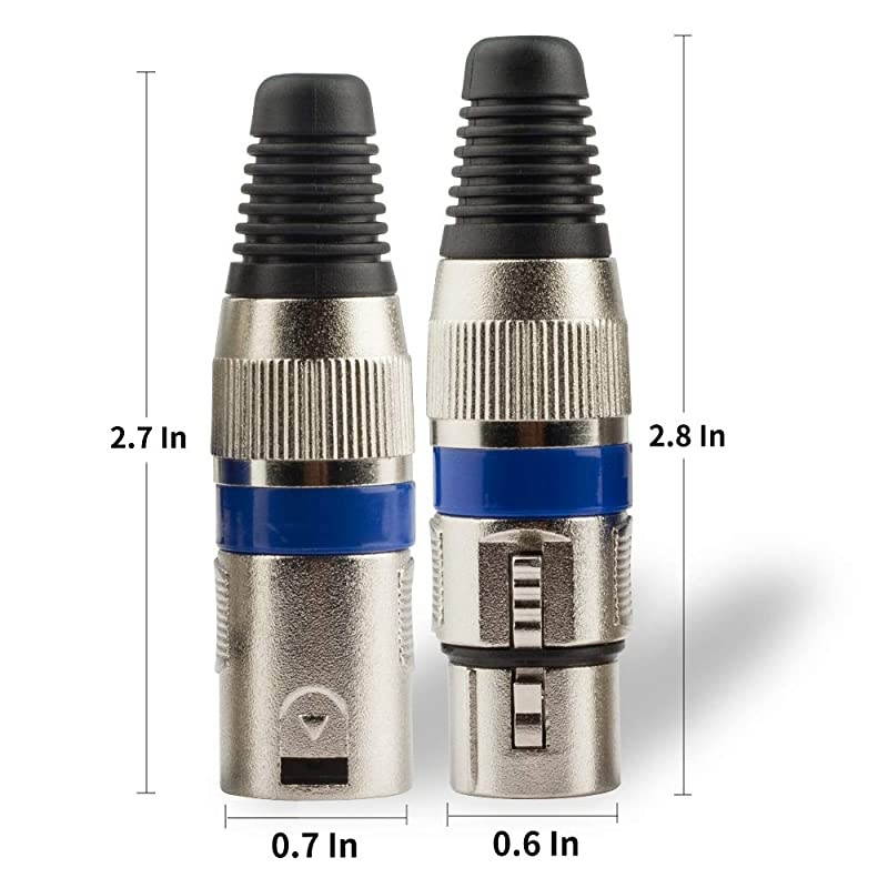 XLR Connector Male and Female 10 Colored Pairs with 3 Pins to be as DMX Connector Microphone Connector