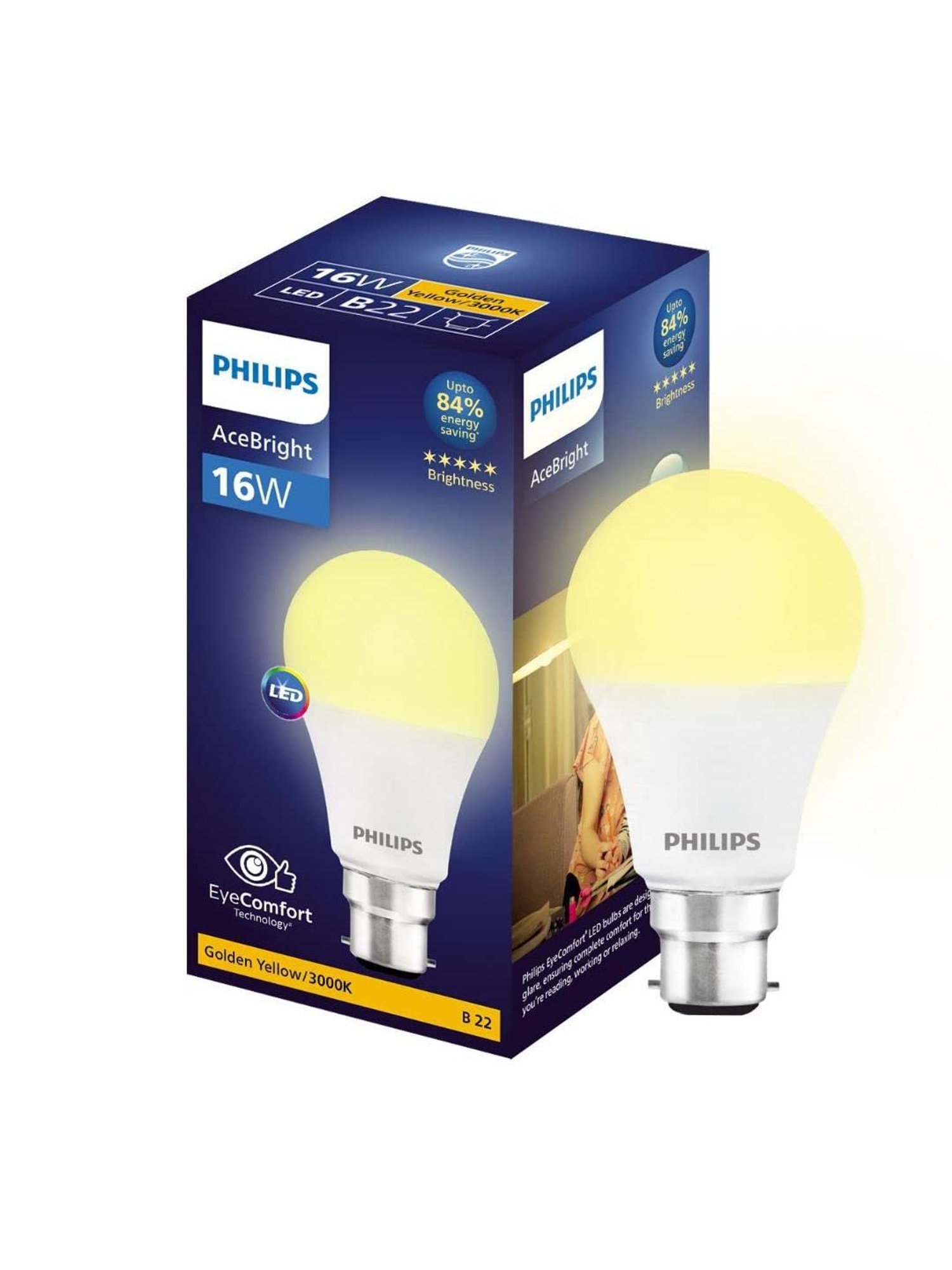 Philips 16-Watt B22 AceBright High Wattage LED Light Bulb for Home (Warm White)