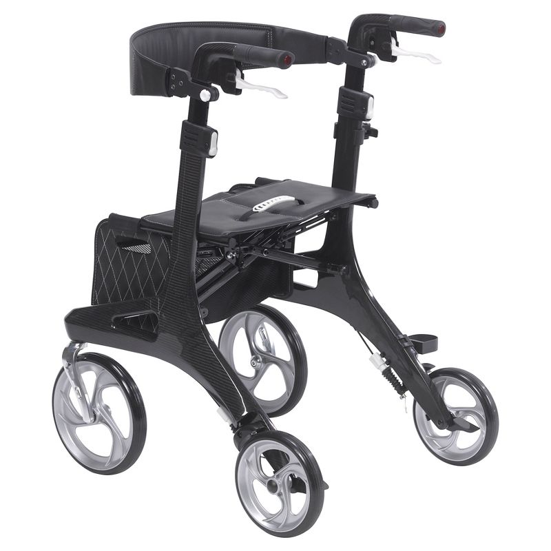 Drive Medical Nitro Elite CF Carbon Fiber Walker Rollator, Black