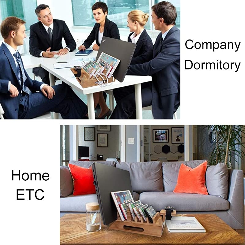 Charging Station Organizer for Multiple Devices amp Wood Desktop Docking Charging Stand Such As Cell Phone Tablets Phone Case and Watch Stand Pezin amp Hulin