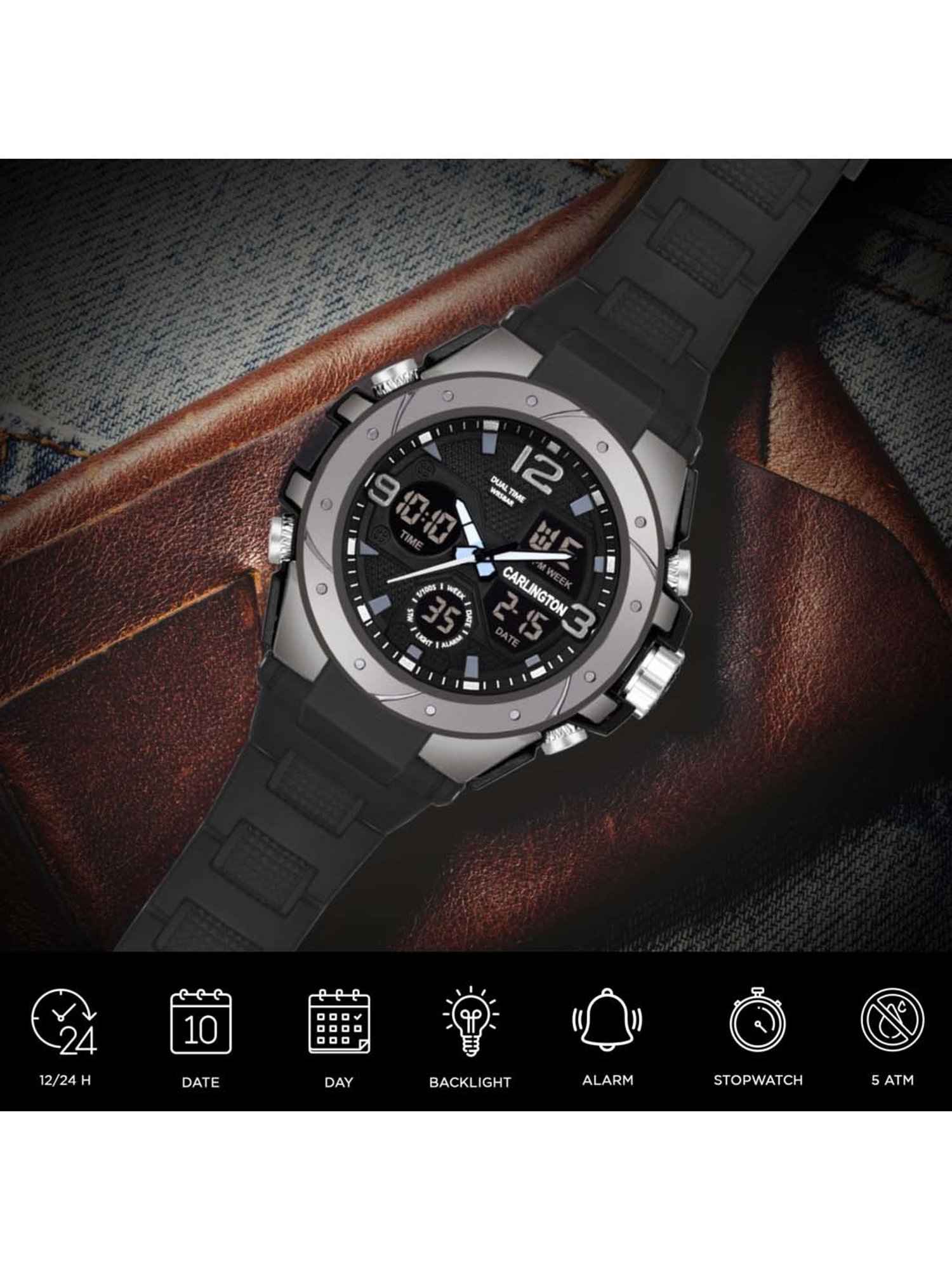 CARLINGTON Endurance 9105 Analog-Digital Watch for Men