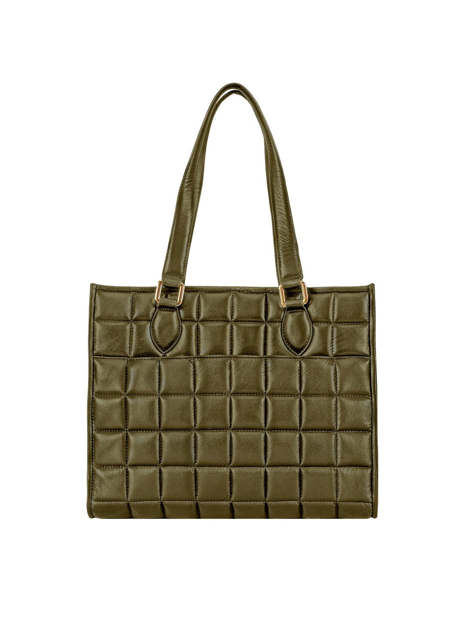 Eske Green Quilted Large Tote Handbag