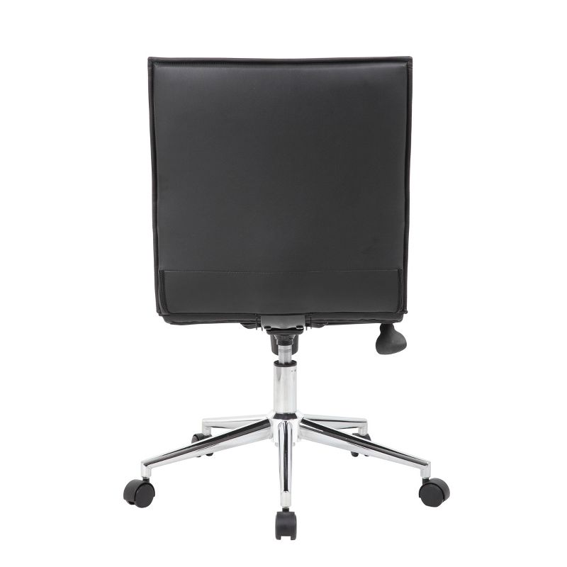 Armless Task Chair Black Vinyl - Boss Office Products