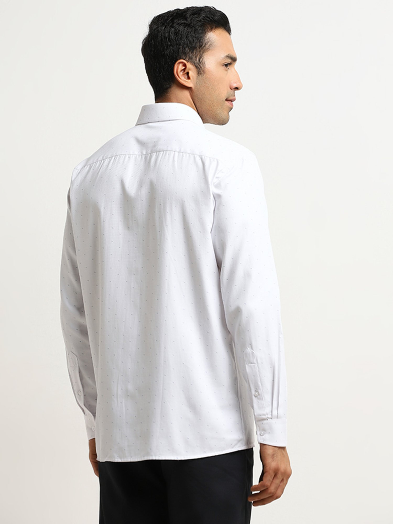 WES Formals by Westside White Printed Relaxed-Fit Shirt
