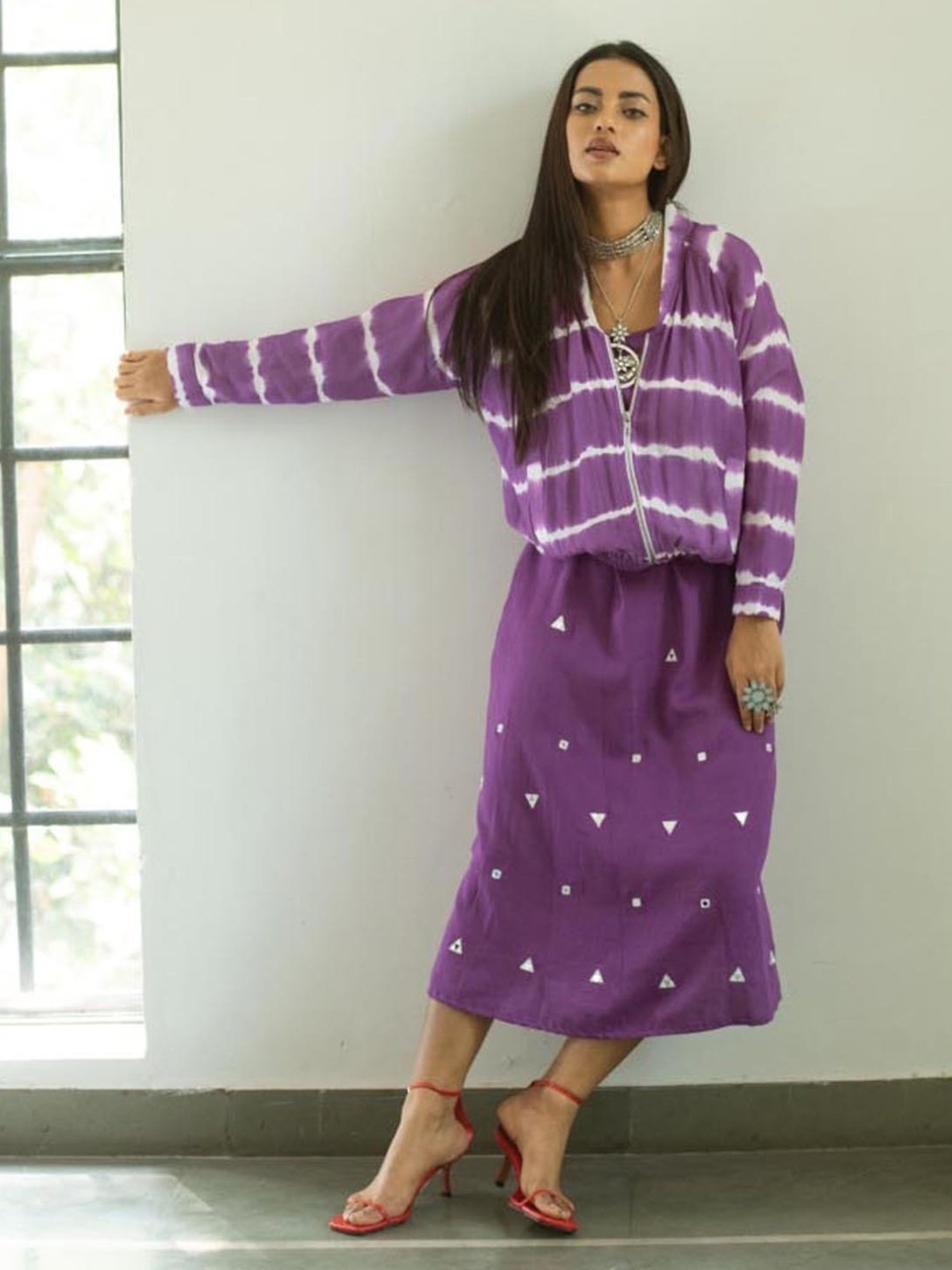Gulaal Purple Stuti Tie - Dye Jacket