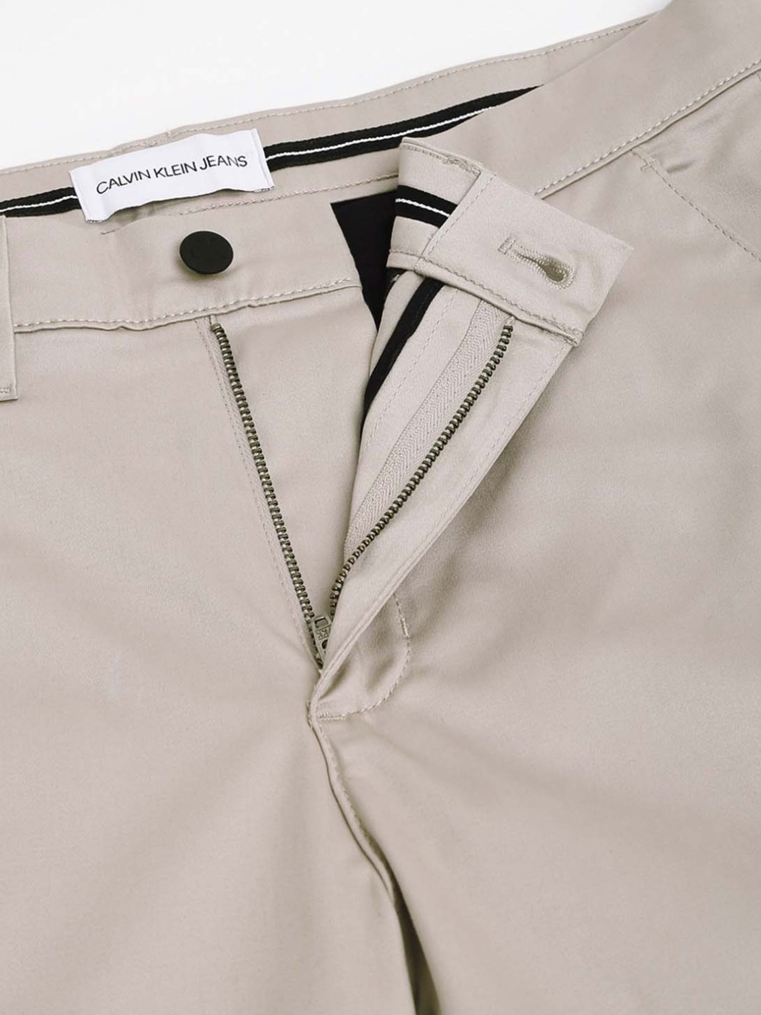 Calvin Klein Grey Cotton Slim Fit Chinos