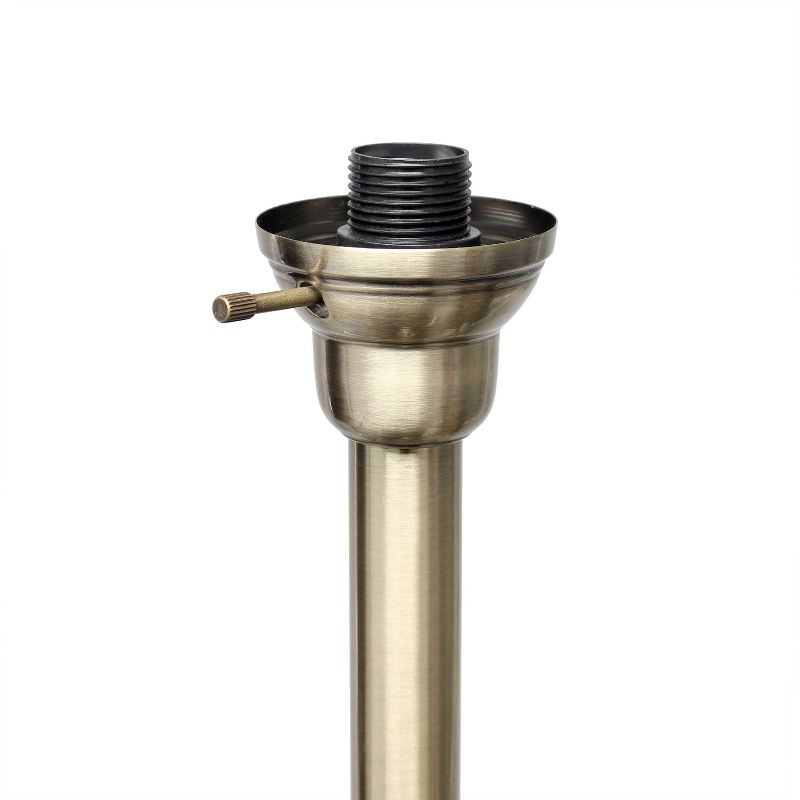 3 Light Floor Lamp with Scalloped Glass Shade Antique Brass - Elegant Designs