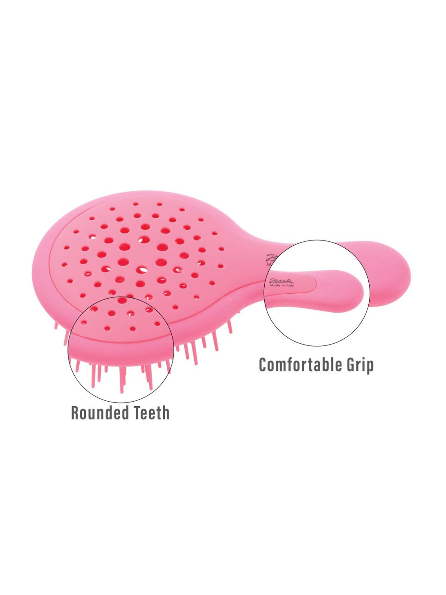 Janeke 1830 Professional Fluo Fuchsia Silicone Bag Hair Brush