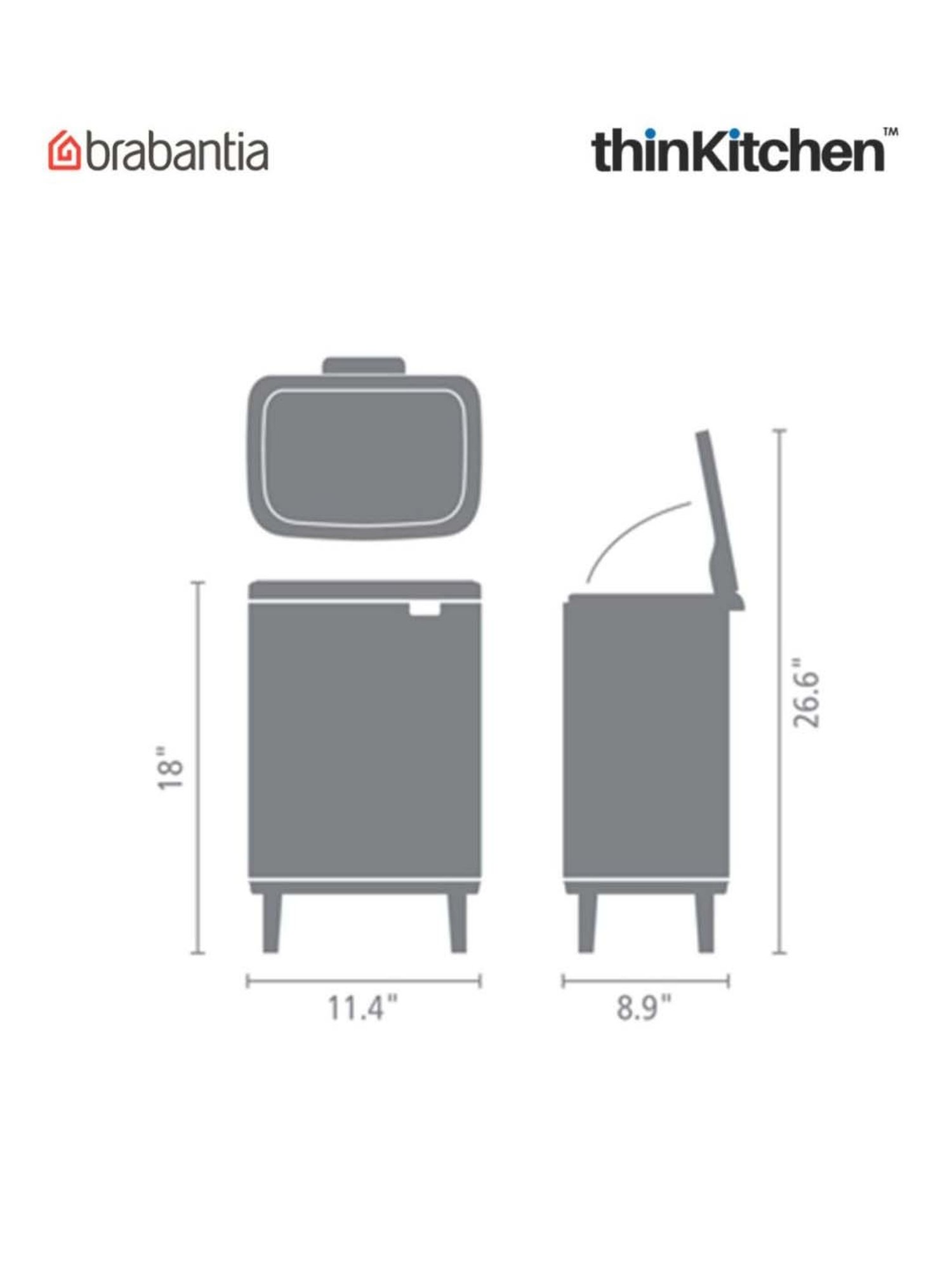 Brabantia Green Plastic Sort & Go Waste Bin (3 L)