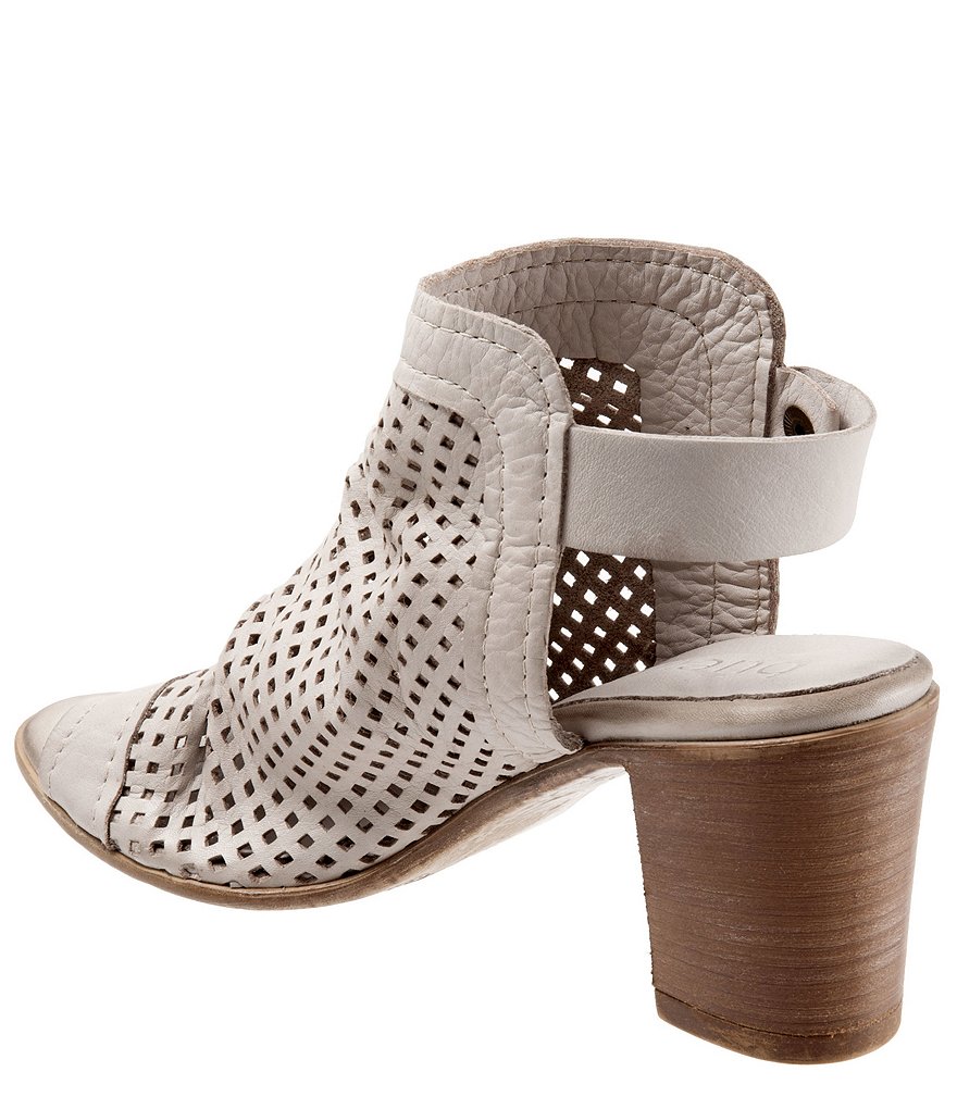 Bueno Udo Perforated Leather Slingback Block Heel Sandals