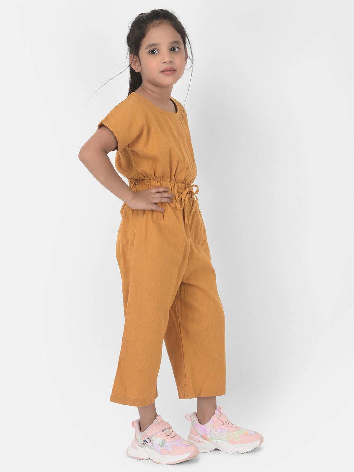 Crimsoune Club Kids Mustard Regular Fit Jumpsuit