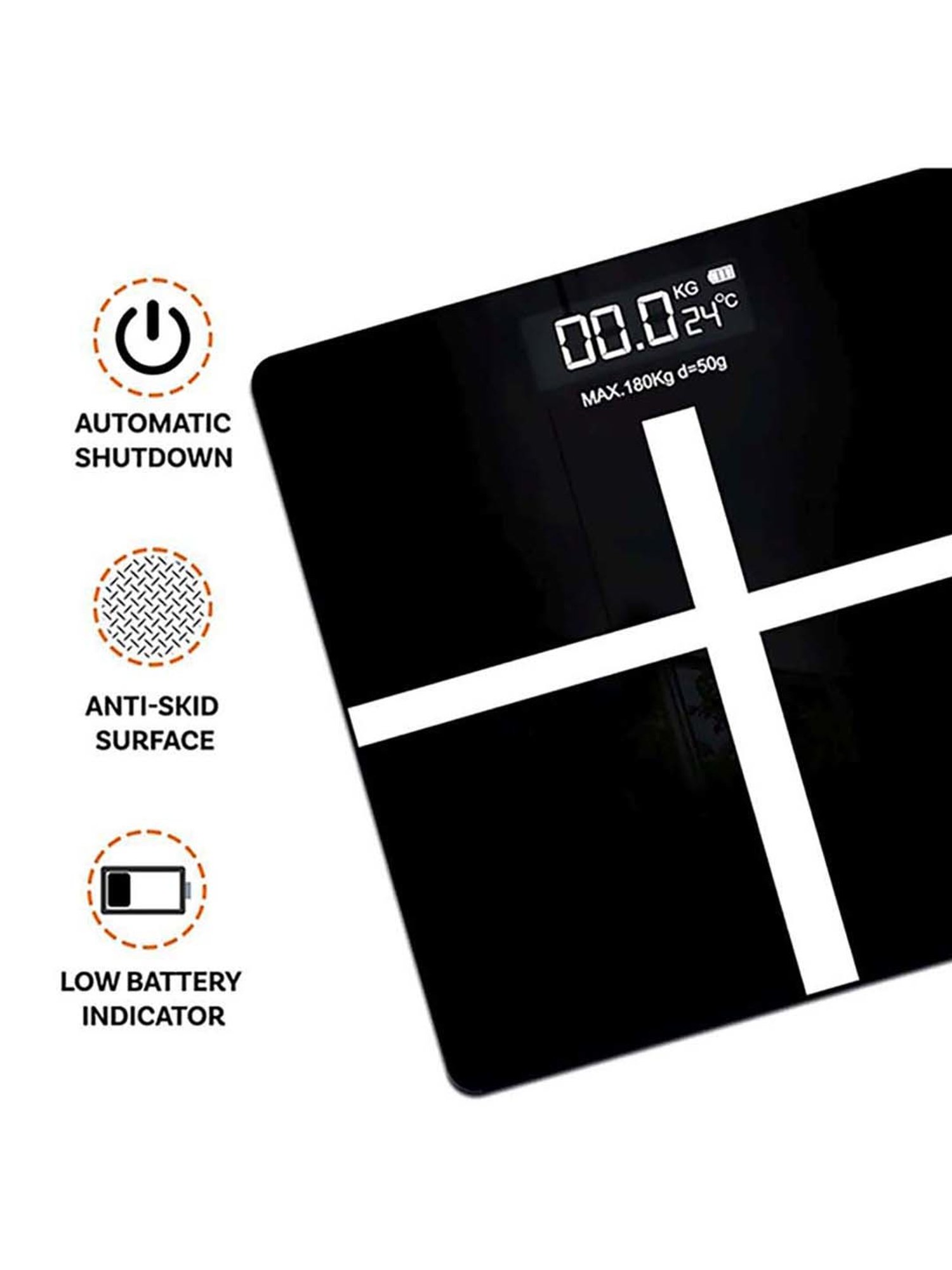 beatXP Black Plus Weight Machine with LCD Display (Black)