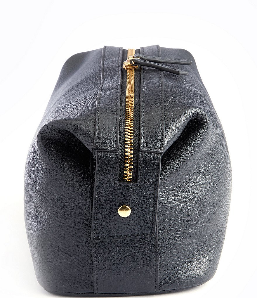 ROYCE New York Pebbled Leather Toiletry Bag