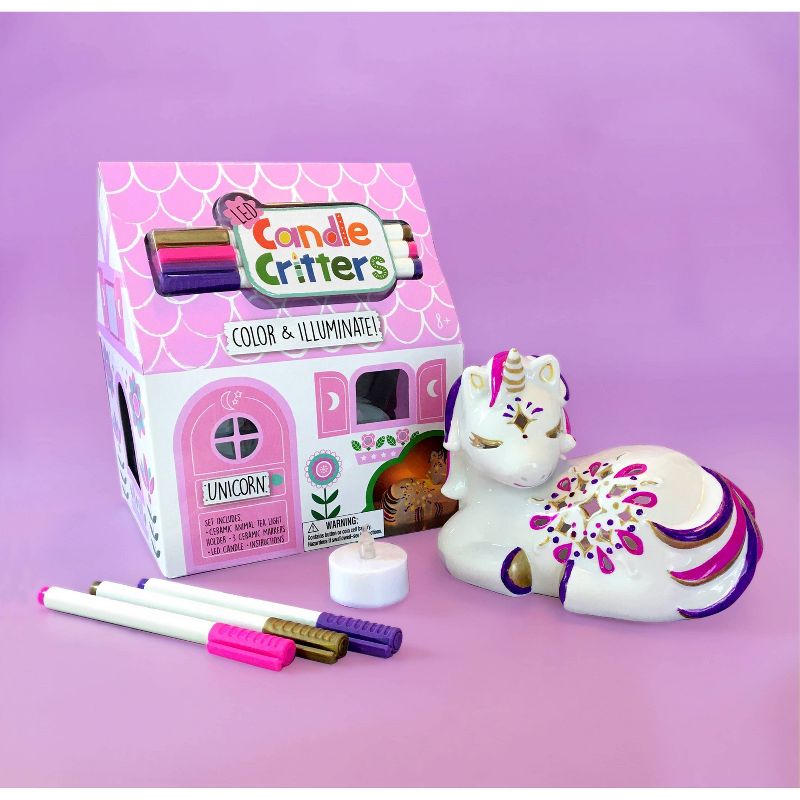 Bright Stripes LED Candle Critters - Unicorn