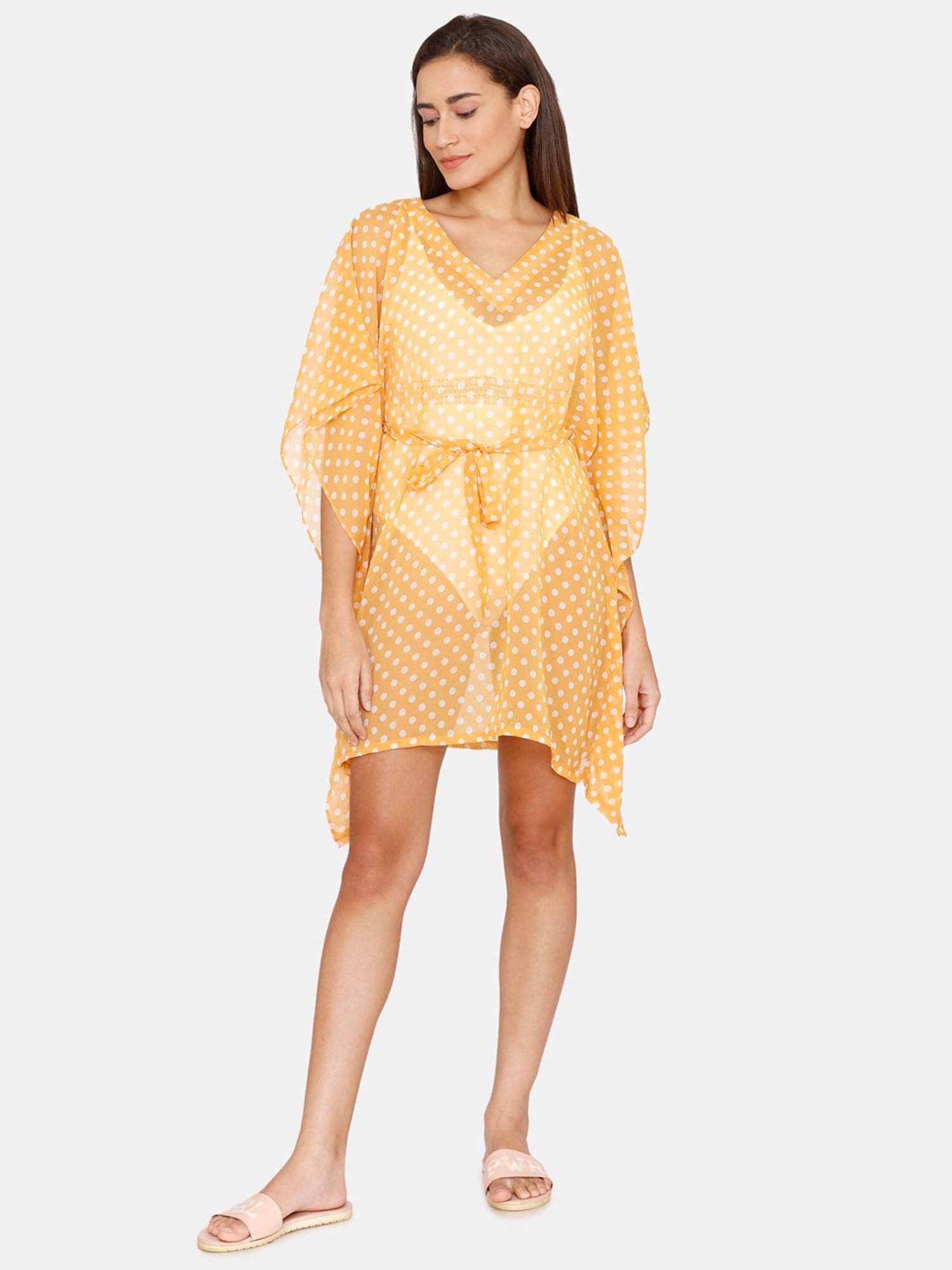 Coucou by Zivame Yellow Printed Kaftan