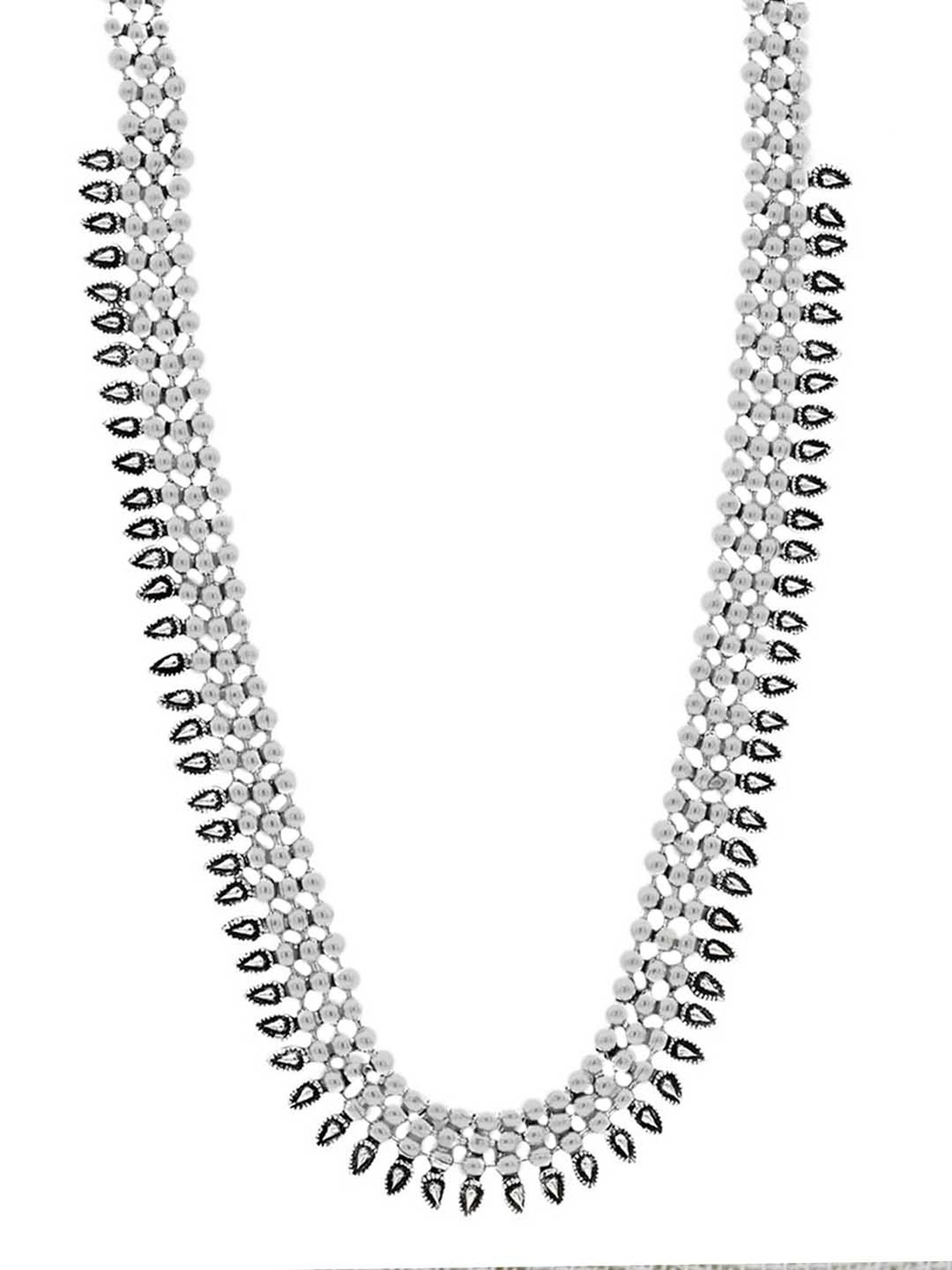 Teejh Ethnic Yashika Silver Oxidized Long Necklaces for Women