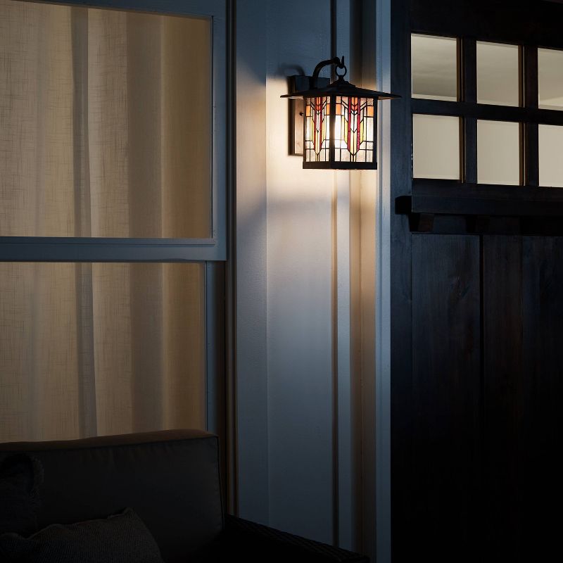 11.75" 1-Light Prairie Craftsman Outdoor Wall Lantern Sconce Oil Rubbed Bronze - River of Goods