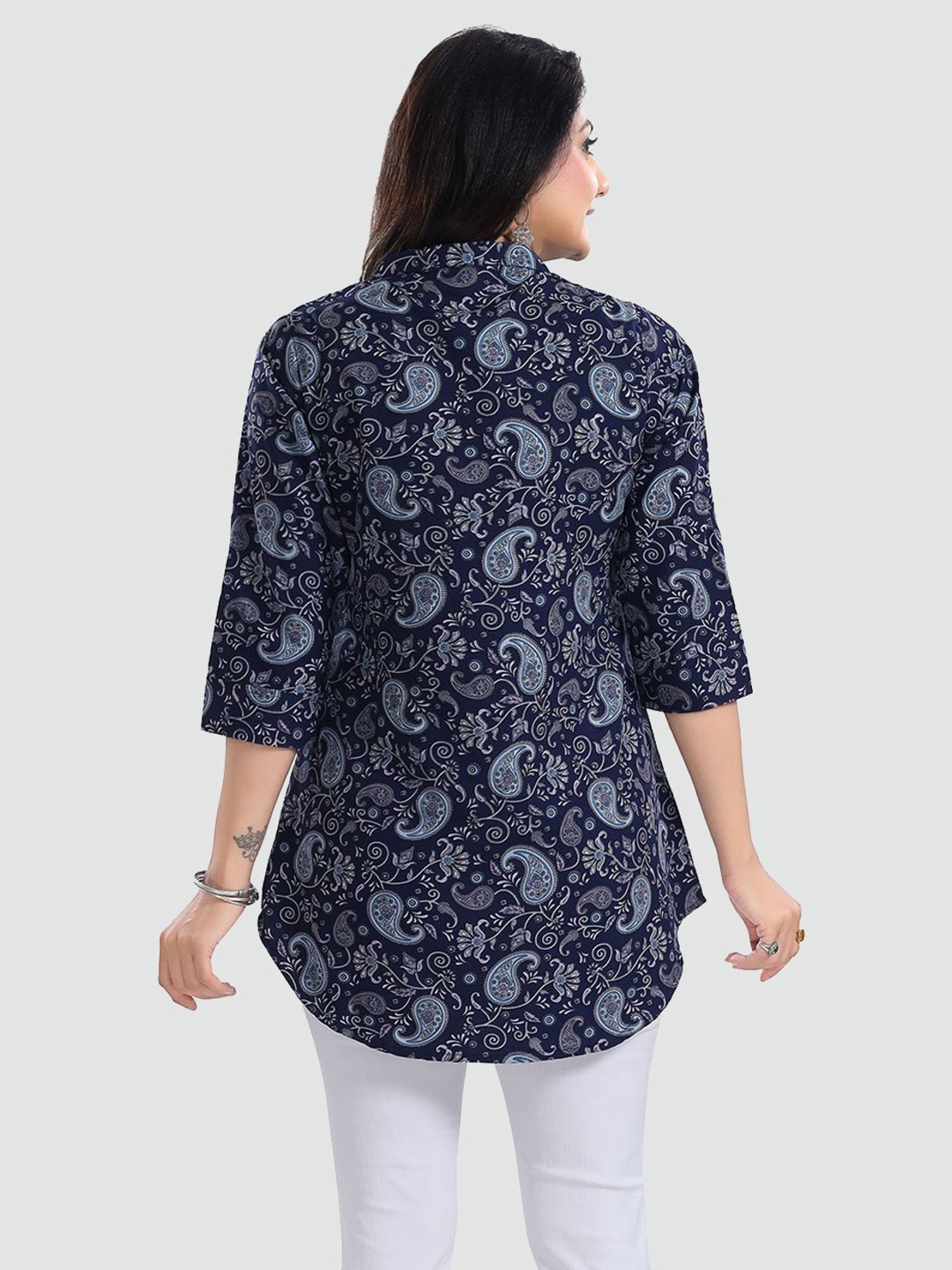 Saree Swarg Blue Printed Tunic