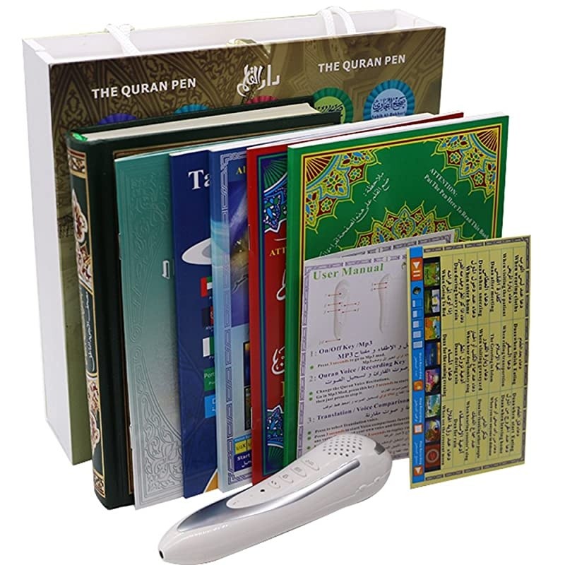 Quran Reading Pen uan Islamic Smart Electronic Talking 8GB WordbyWord Digital Holy Quran Pen Reader Downloading Many Reciters and Languages with 6 Book Ramadan Gift