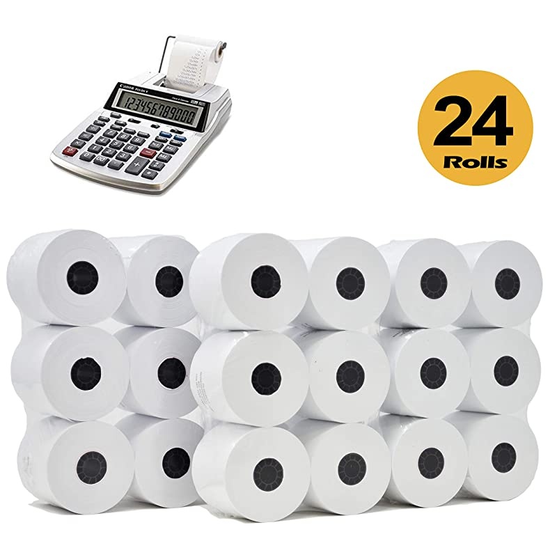 Rolls) Adding Machine/Calculator Roll, 2-1/4" x 150 ft, White - Top of the Line sharp calculator paper - universal 35720 - Printing Calculator 10 Key Adding Machine/Calculator Roll