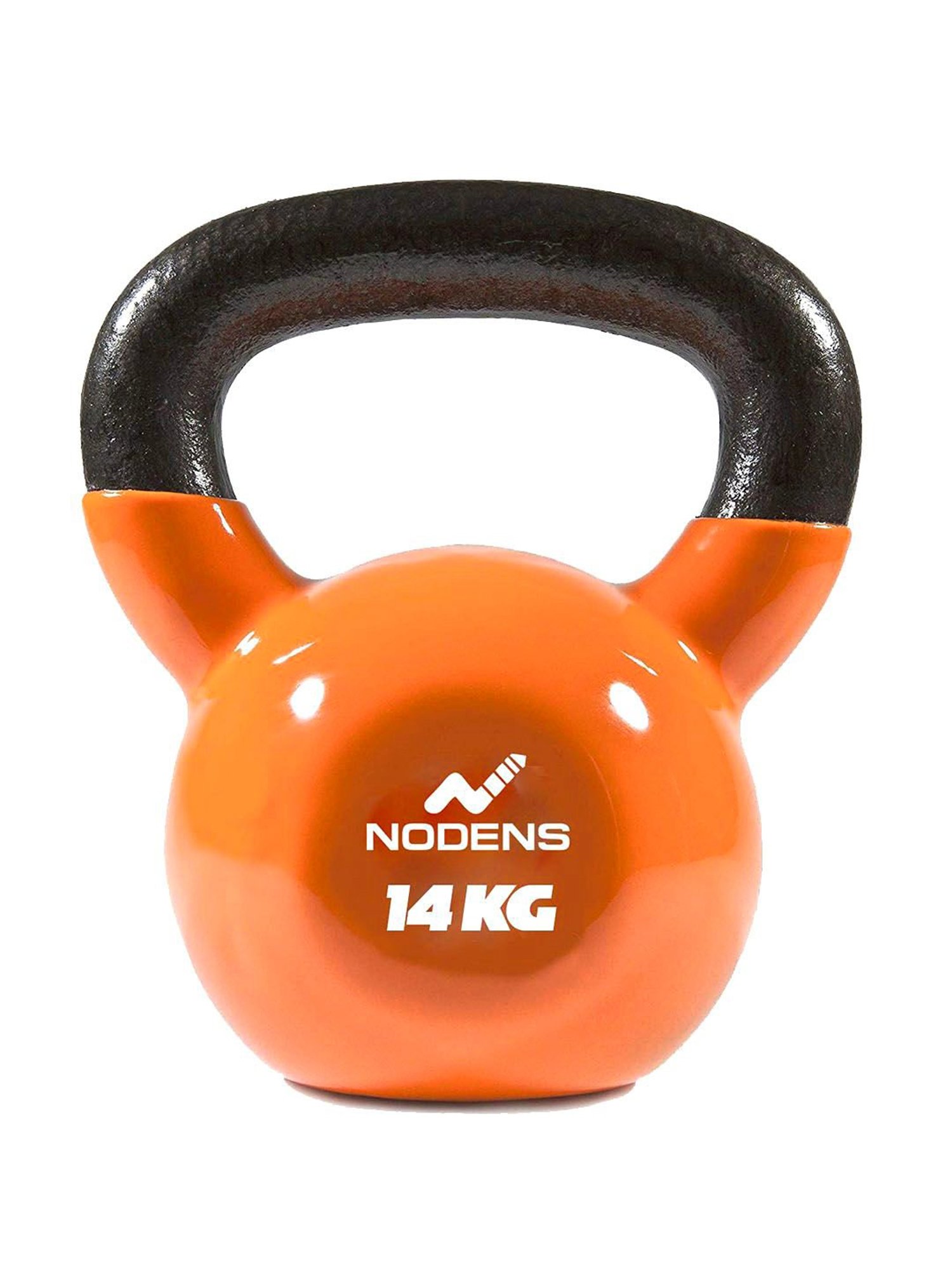 NODENS Orange & Black Vinyl Coated Kettle Bell (14 kg)