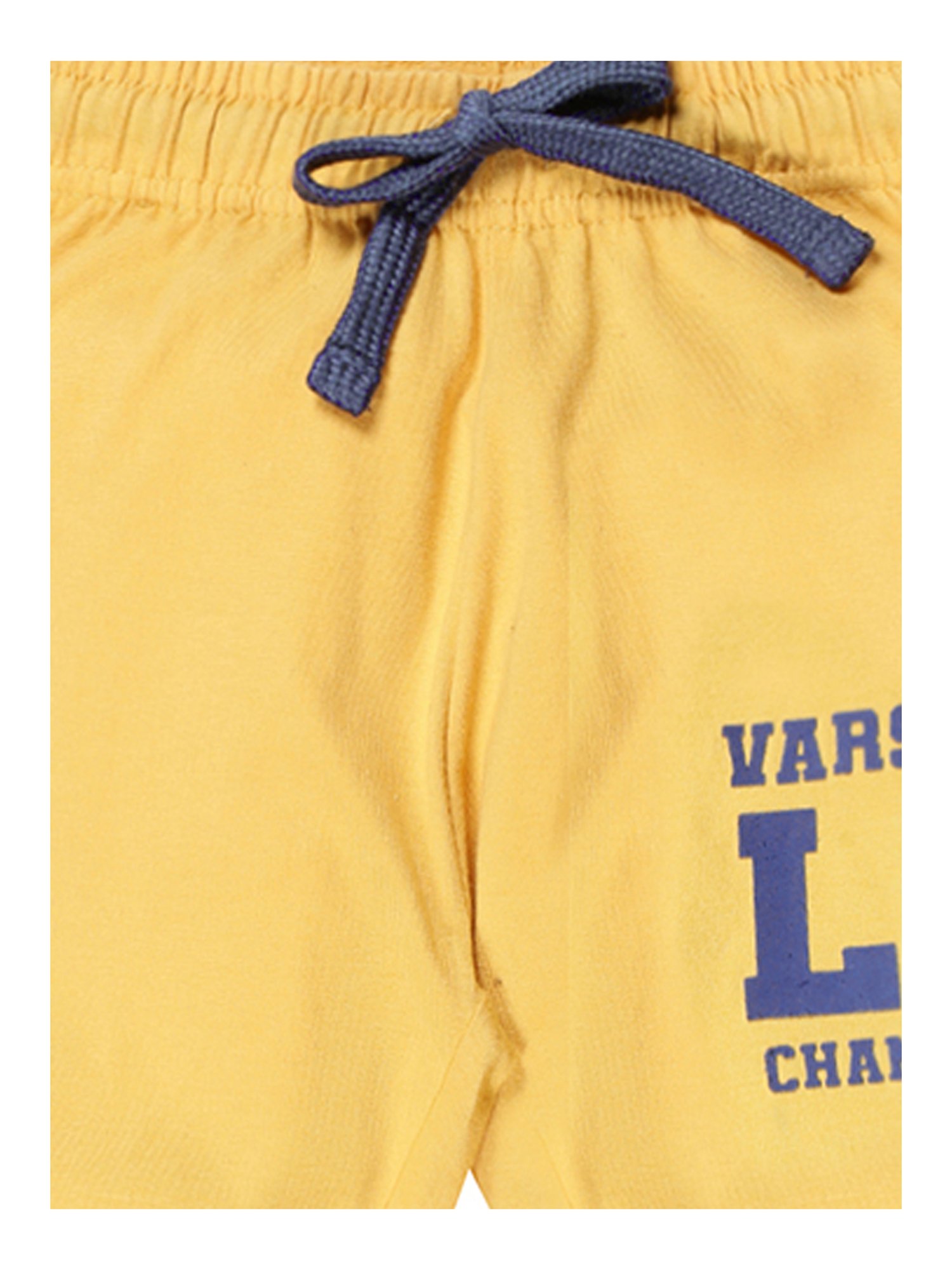 Plum Tree Boys Yellow & Navy Printed Joggers (Pack Of 2)