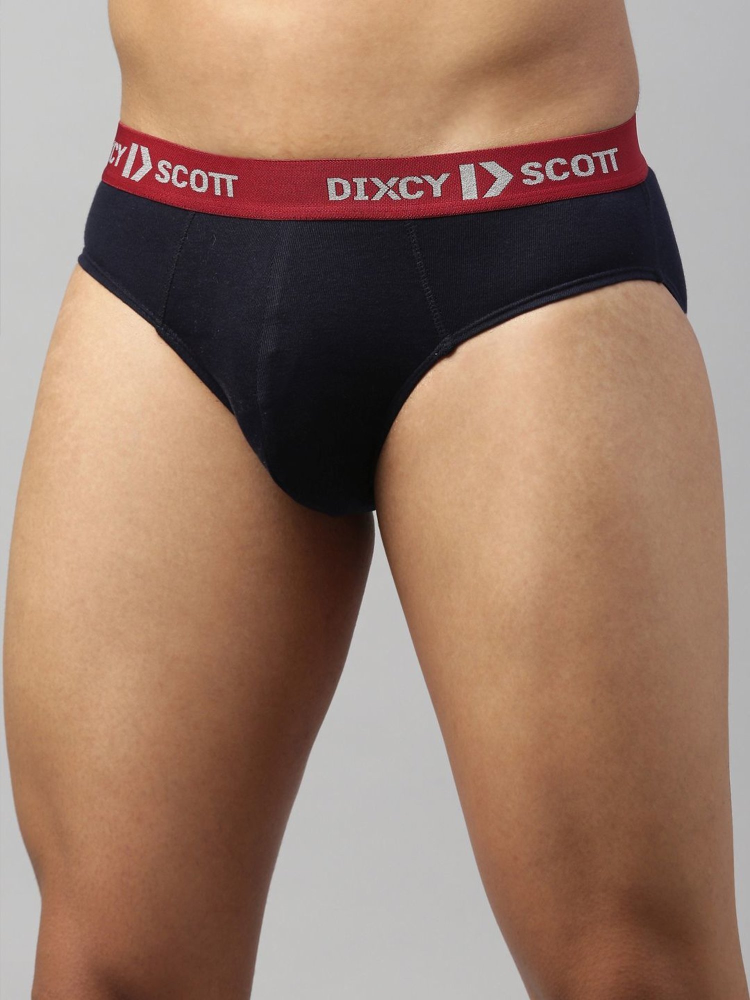 DIXCY SCOTT MAXIMUS Charcoal Melange & Navy Cotton Regular Fit Briefs - Pack Of 2