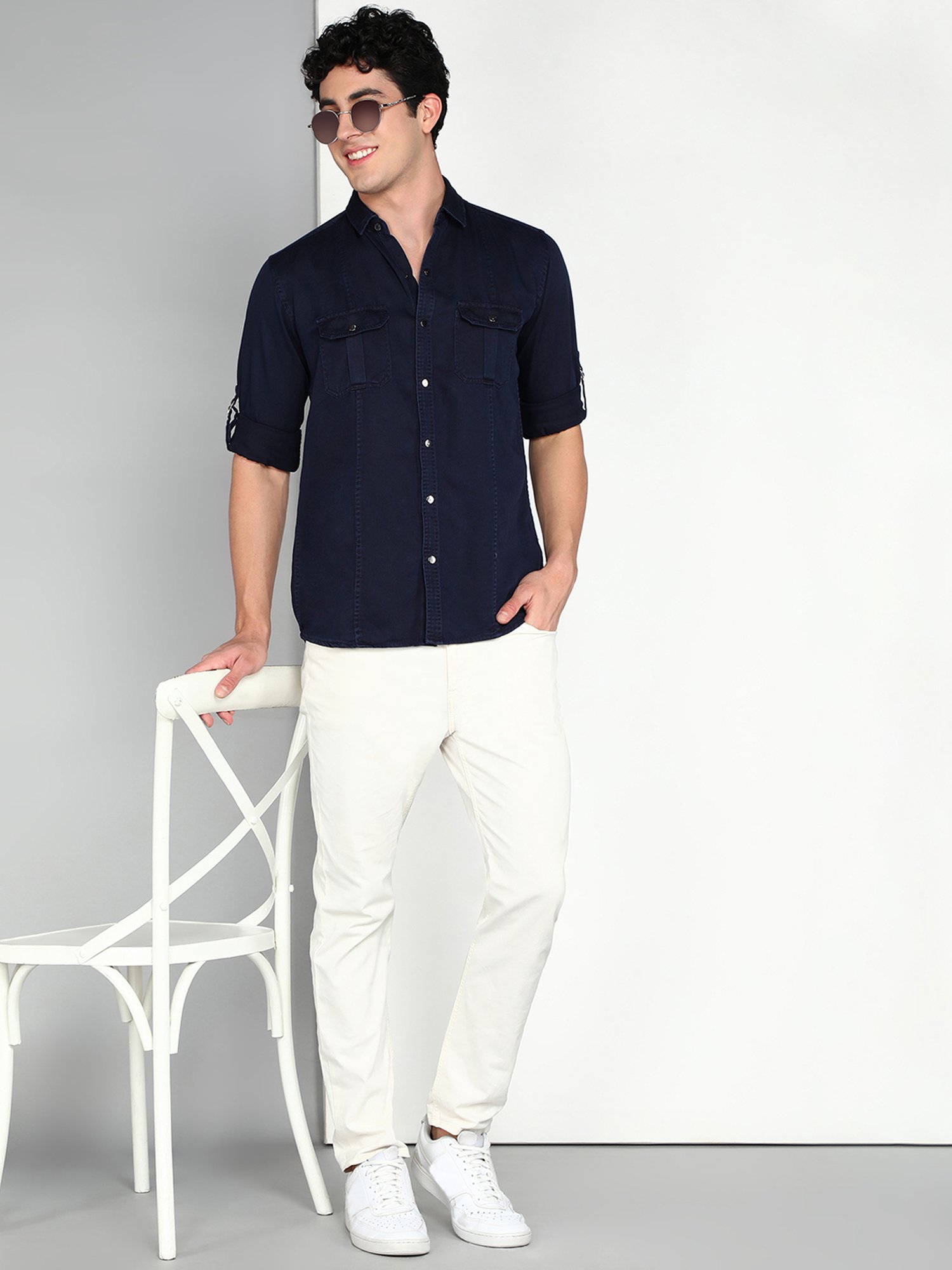 Kuons Avenue Indigo Slim Fit Shirt