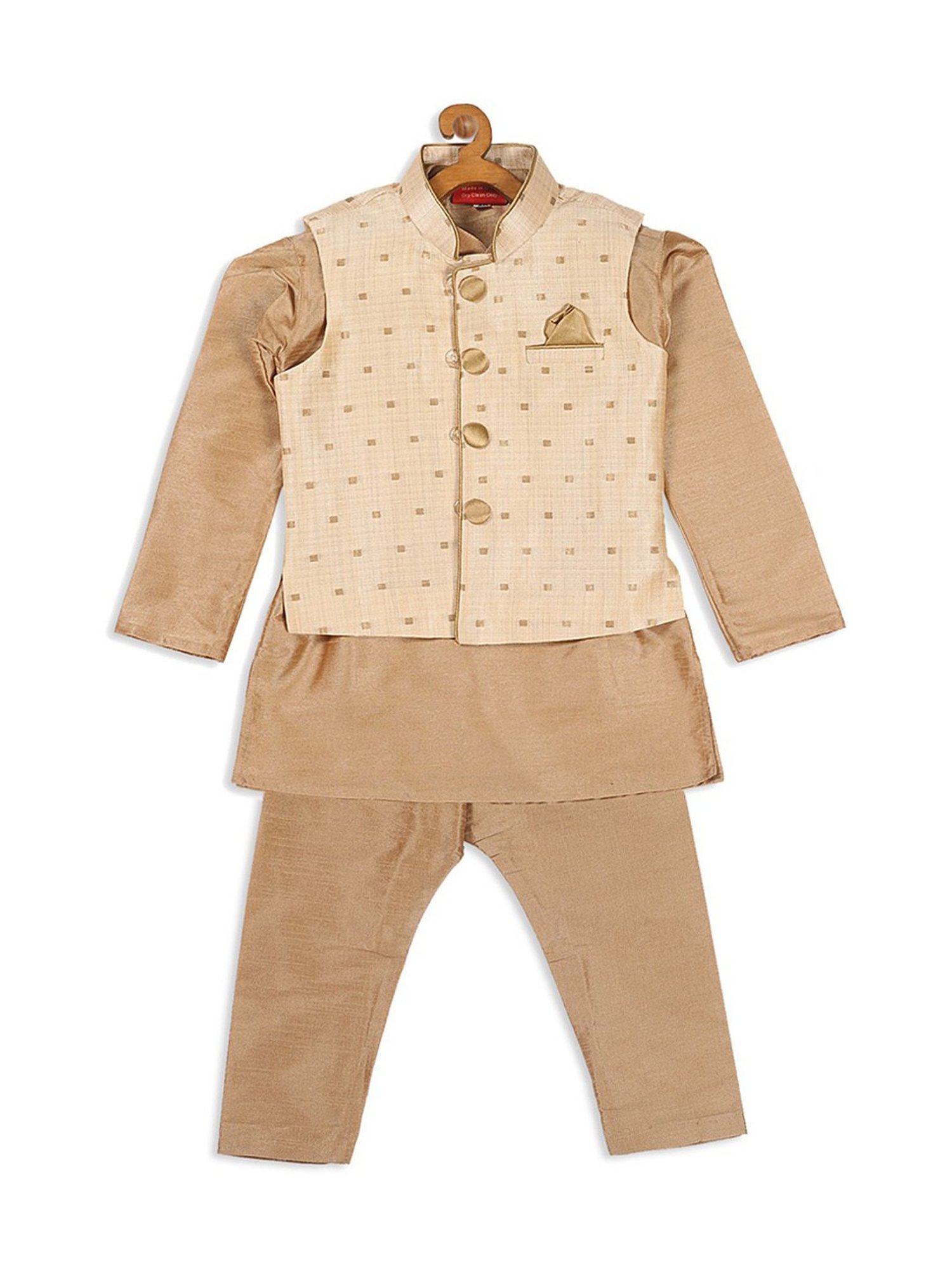 VASTRAMAY SISHU Golden Straight Fit Kurta Set