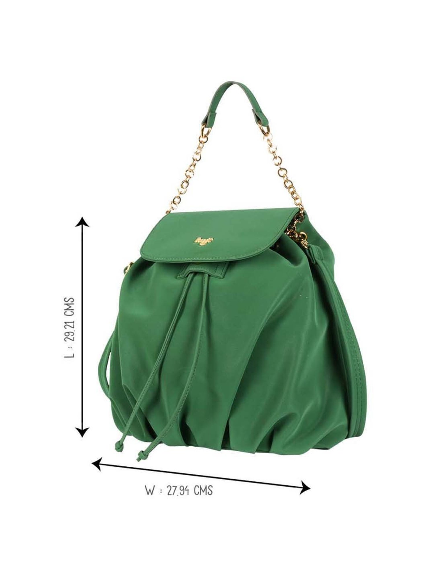 Baggit Green Solid Medium Backpack