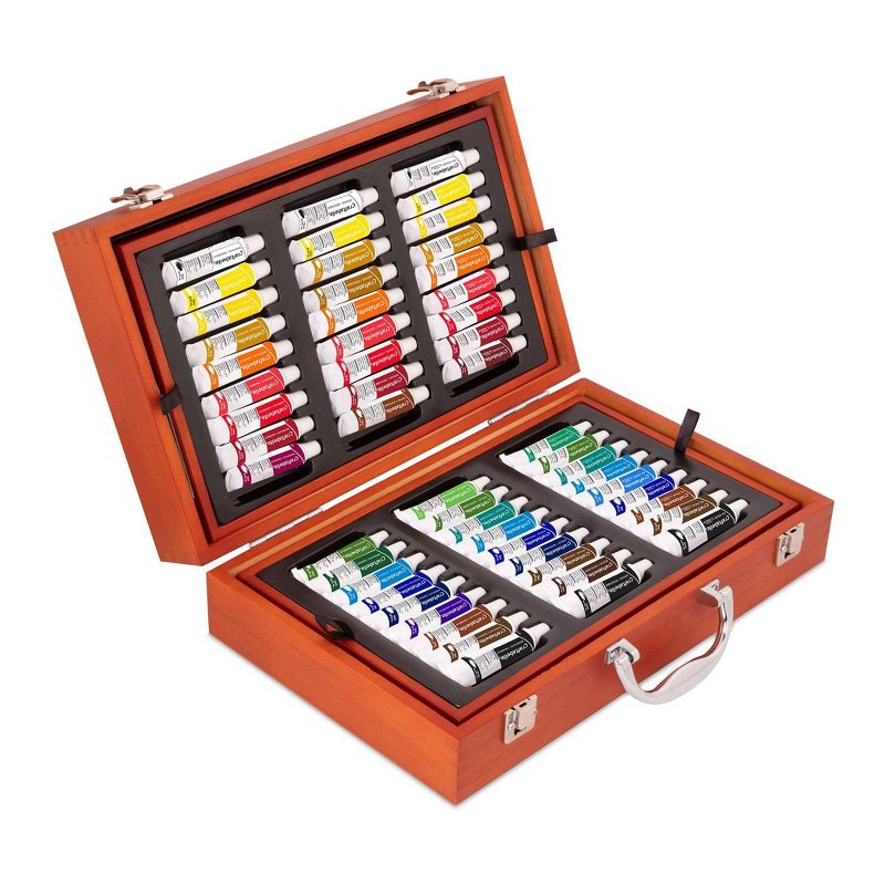 Craftabelle – Arts & Crafts Paint Set for Kids 117pc – Wooden Art Case