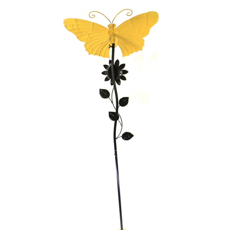 Home & Garden 54.0" Butterfly Spring Sunflower Poke Yard Decor Motion Movement Poke Direct Designs International  -  Decorative Garden Stakes