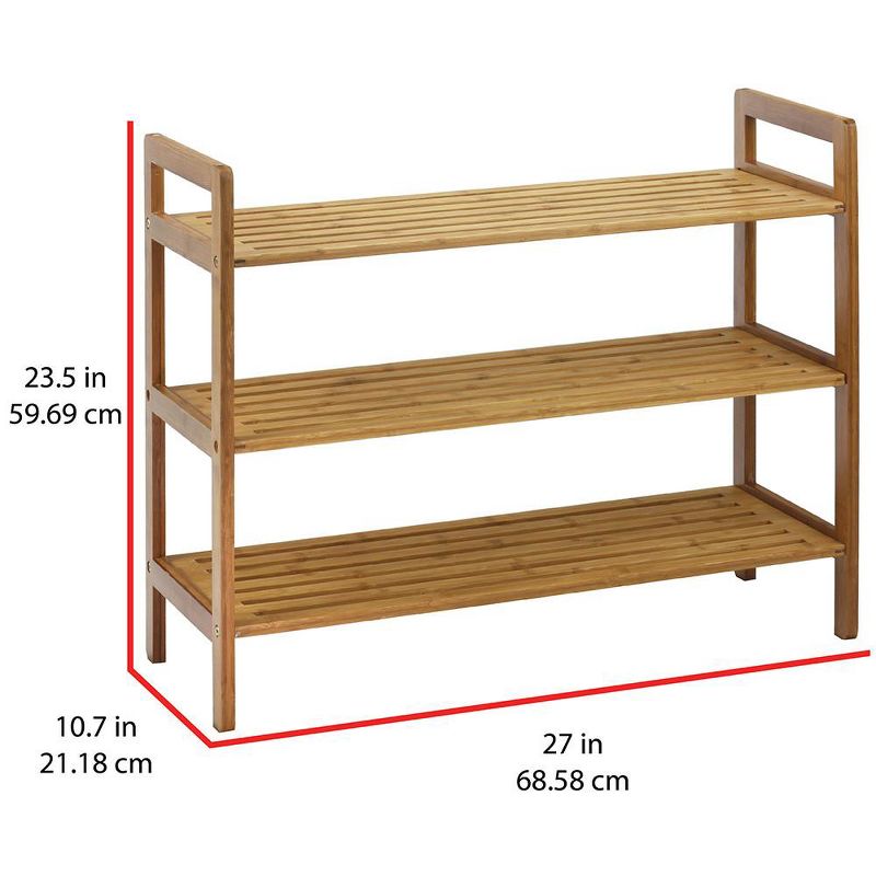 Oceanstar 3-Tier Bamboo Shoe Rack