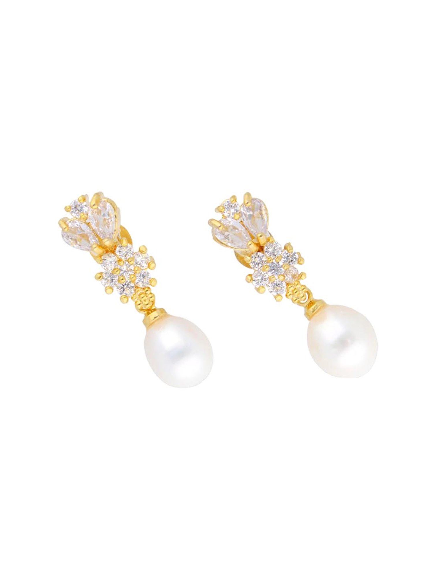 Sri Jagdamba Pearls Kiara Pearl Alloy Drop Earrings