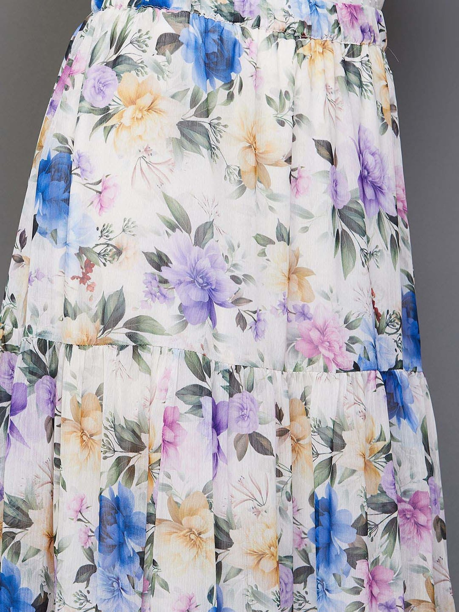 Code by Lifestyle White Printed A-Line Skirt
