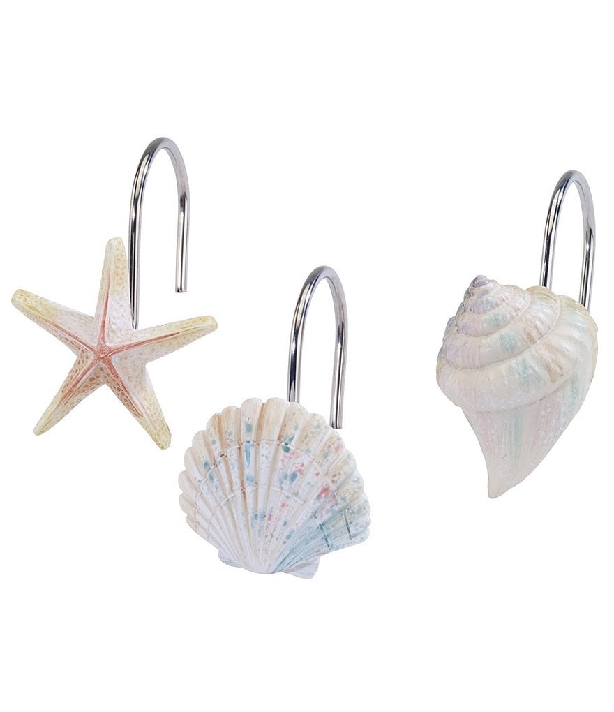 Avanti Linens Coastal Terrazzo Shower Curtain Ring Set