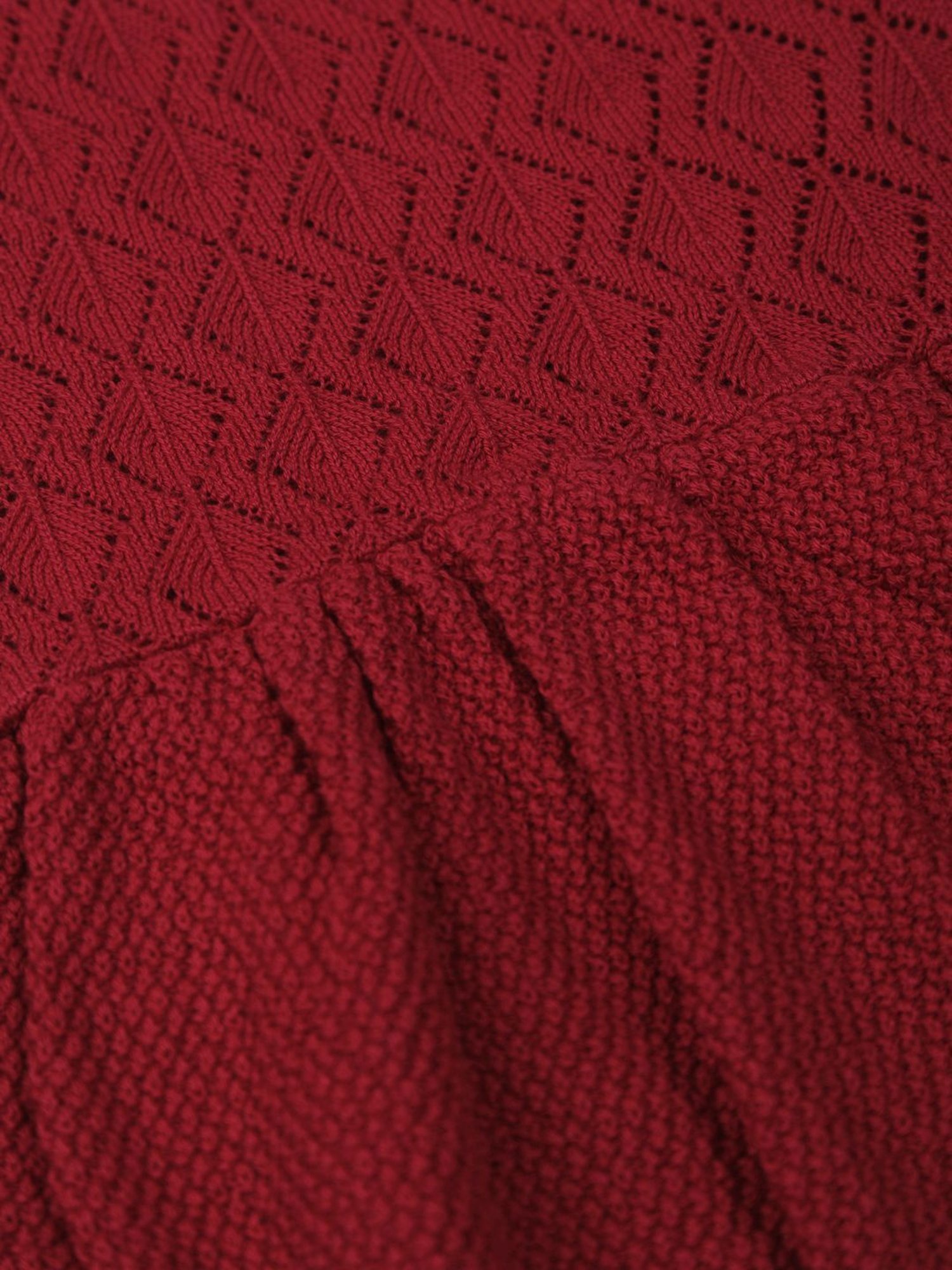 Gini & Jony Kids Red Cotton Full Sleeves Dress