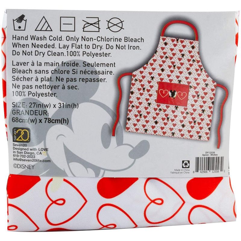 Seven20 Disney Mickey Mouse Hearts Adult Kitchen Apron