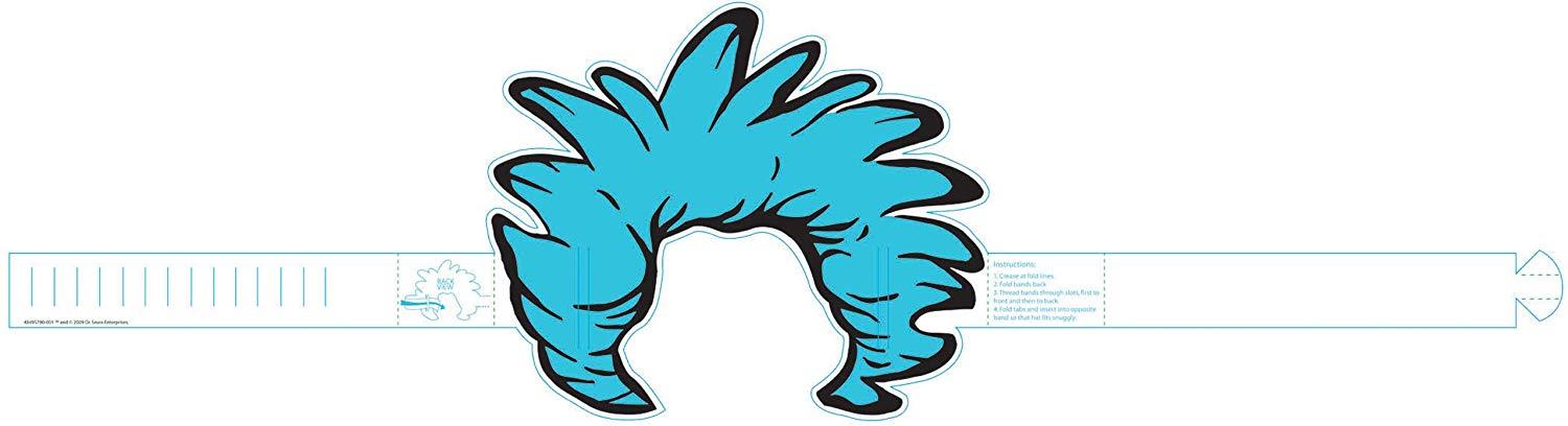 Eureka Dr. Seuss Thing Hair Wearable Hats, 32 Hats, Approx 8" Tall Each