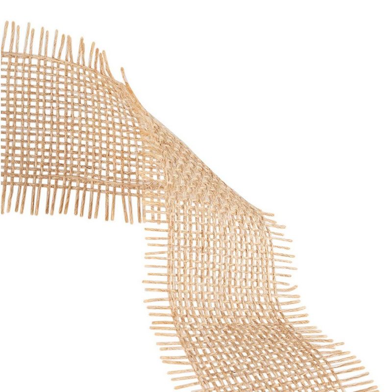 Genie Crafts 12-Pack Brown Burlap Jute Fabric Ribbon Trim Roll2.4" x 1 Yard for Crafts Embellishments
