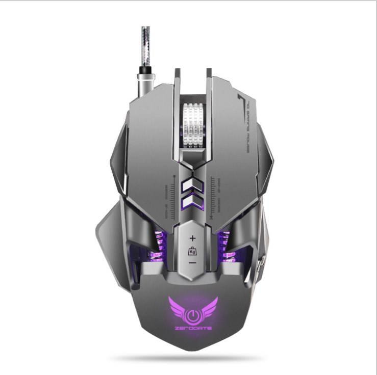 ZERODATE Mechanical Macros Define the Game Mouse,7 Programmable Keys, Cool LED Variable Light Effect, 12-Level Adjustable DPI, Comfortable Grip Ergonomic Optical PC Computer Gaming Mice (Black)