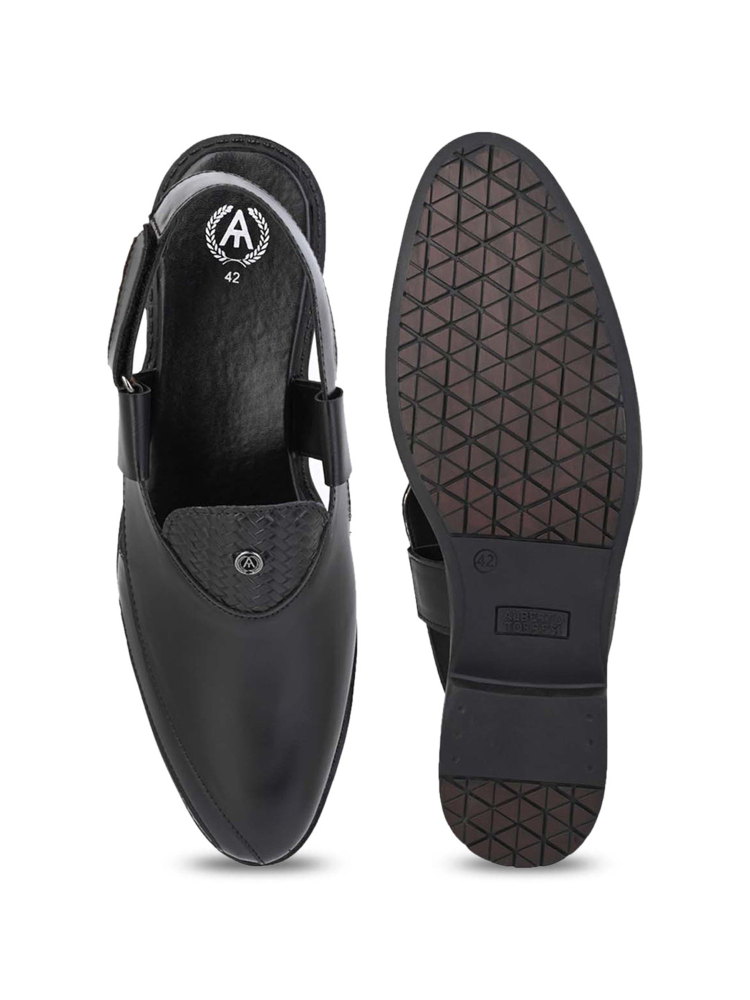 Alberto Torresi 
 Men's Black Back Strap Sandals