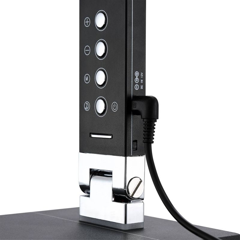 23" Iron/Seeded Glass Axel Farmhouse Industrial Task Lamp (Includes LED Light Bulb) Black - JONATHAN Y