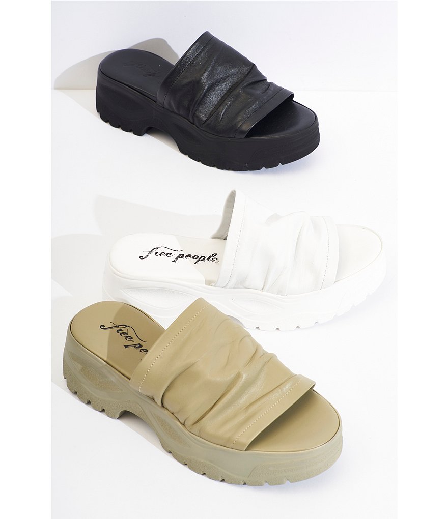 Free People Poolslide Sporty Scrunch Leather Platform Sandals