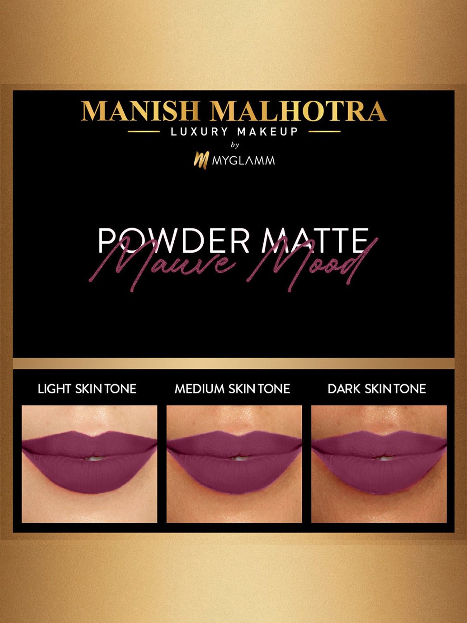 MyGlamm Manish Malhotra Powder Matte Lipstick Mauve Mood - 4 gm