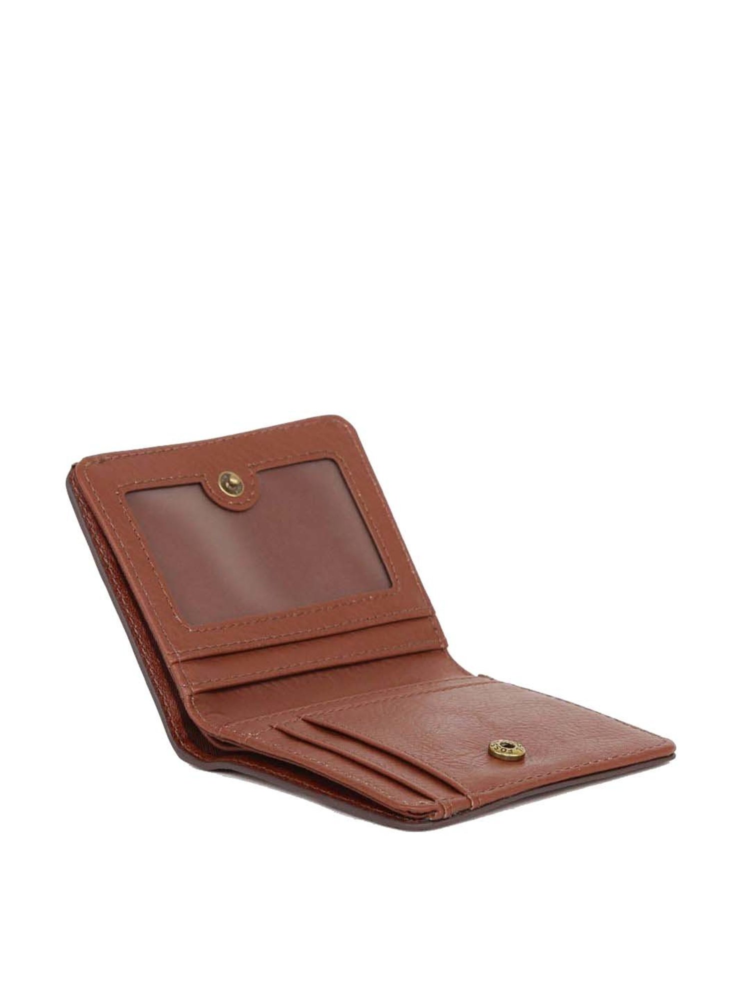 Fossil Logan Brown Solid Bi-Fold Wallet for Women