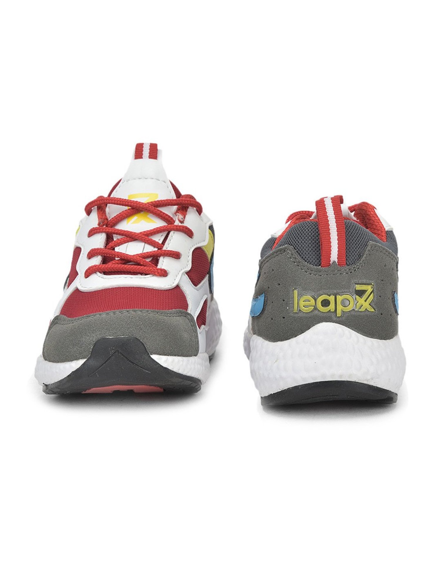 Leap7x By Liberty Kids Maroon & White Lace Up Shoes