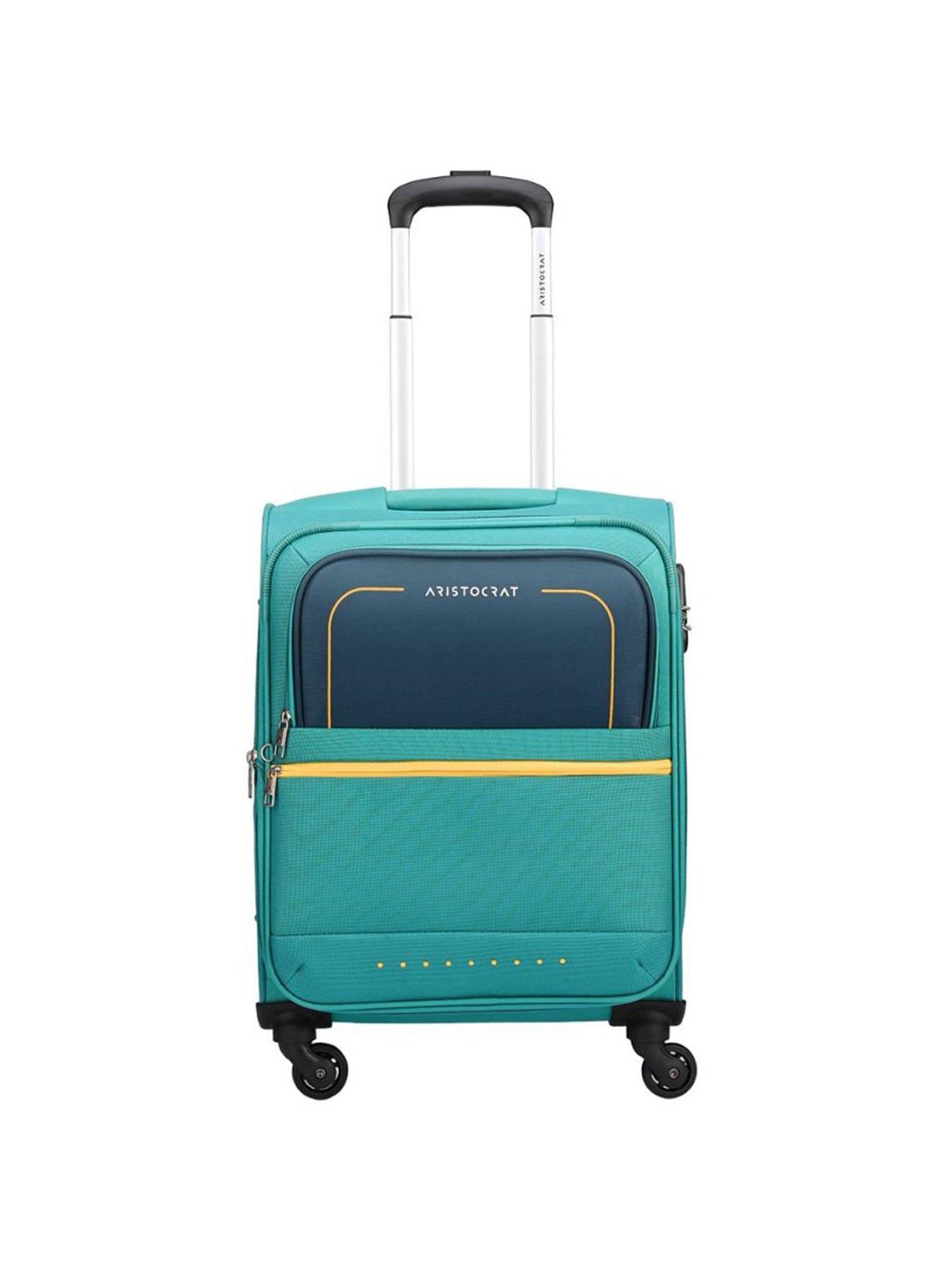 Aristocrat Evolve Teal Blue Solid Soft Cabin Trolley Bag - 28 Cm