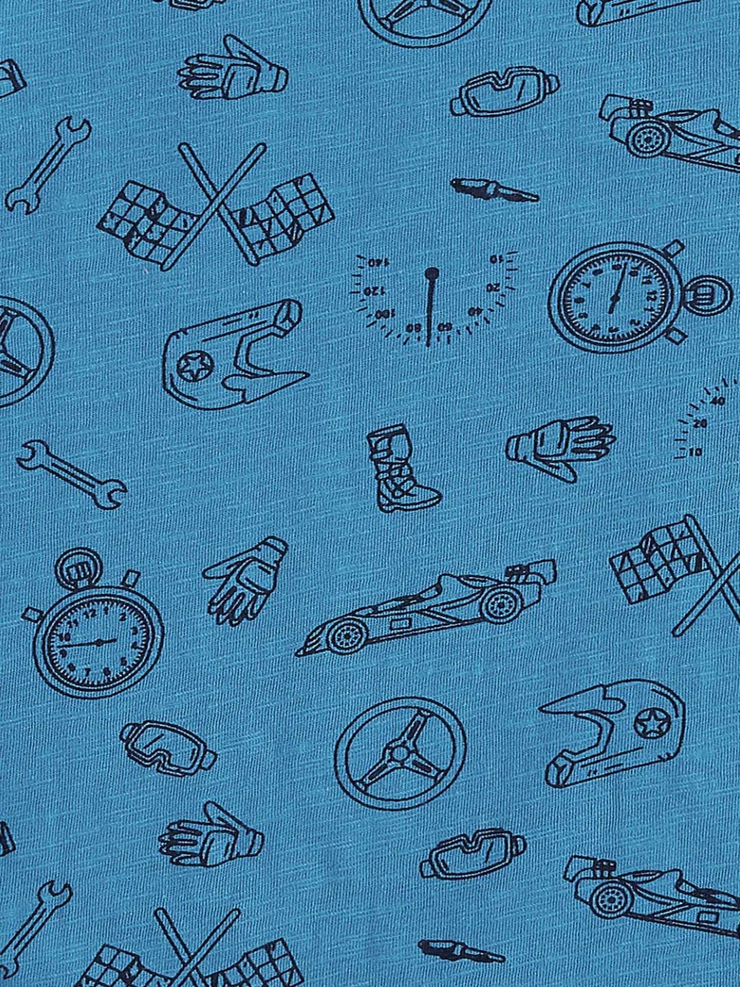 Pantaloons Baby Kids Blue Cotton Embroidered T-Shirt