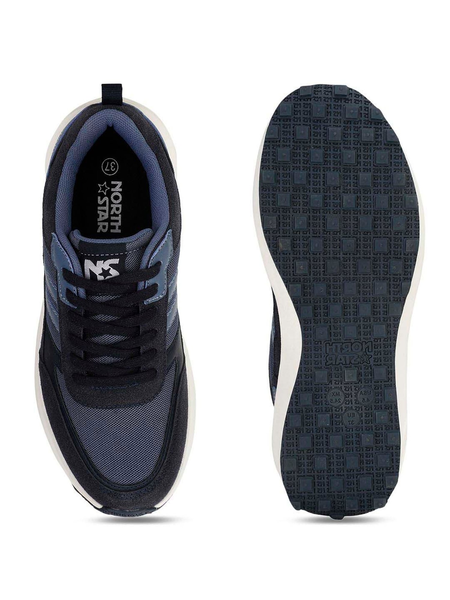 Bata Kids Blue & Black Lace Up Shoes